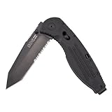 SOG Specialty Knives & Tools AE-04 Aegis Knife, Serrated Black TiNi