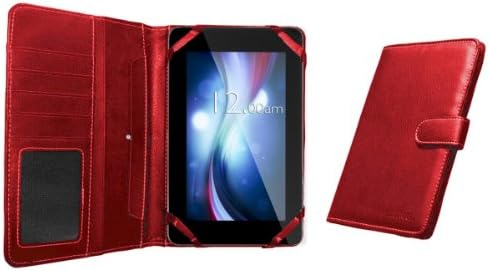 MiTAB Red Faux Leather Case Cover For The Zoostorm SL8 Mini 7 Inch