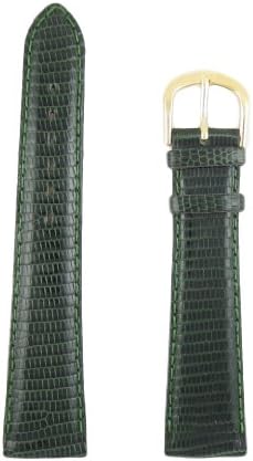 20mm Brilliant Green Town and Country Stitched Padded Genuine Lizard Watch Band