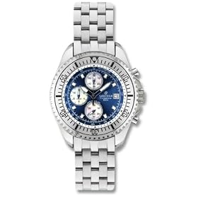 Men's Sartego� Ocean Master Chronograph Watch with Three Subdials Blue Dial