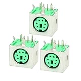 uxcell S-ビデオアダプタソケット DIN 6P　PCB 　 プラスチック　金属　メス