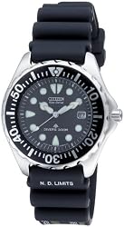Citizen Men's BN0000-04H Eco-Drive Professional Diver Black Rubber Strap Watch