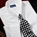 Trim Fit Fine Line Stripe White Collar Dress Shirt