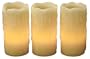 Gerson Everlasting Glow Flameless Wax Candles with Drip Effect, Ivory, 4" x 2", Set of 3