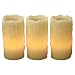 Gerson Everlasting Glow Flameless Wax Candles with Drip Effect, Ivory, 4" x 2", Set of 3