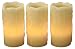 Gerson Everlasting Glow Flameless Wax Candles with Drip Effect, Ivory, 4" x 2", Set of 3