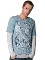 Drifter Clothing T Shirts - Blue Homage Long Sleeve SALE