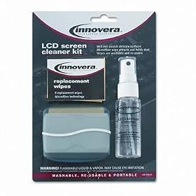 LCD Screen Cleaner, 1 1/10 oz. Pump Bottle of Cleaning Solution, Brush, 5 Wipes (IVR52520) Category: Computer Cleaning Wipes