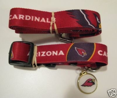 Arizona Cardinals Dog Pet Set Leash Collar ID Tag XS