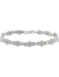 Sterling Silver Accent Diamond Tennis Bracelets (0.098 Cttw, H-I Color, I3 Clarity), 7.25"