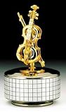 Violin Silver Gold Plated Swarovski Crystal Music Box
