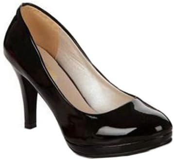WXBUY Women's Office Work Black Artificial Leather Platform Pump 8 B(M) US