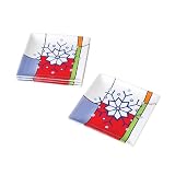 Pfaltzgraff Mondrian Christmas Set Of Four 9-Inch Square Shaped Salad Plates