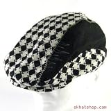 WOOL WOVEN DIAMOND - IVY DRIVING GOLF CAP / HAT * BLACK * Large / Extra Large