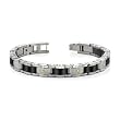 Heavy Duty Stainless Steel and 18 Karat Gold Mens Bracelet