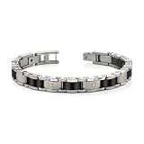 Heavy Duty Stainless Steel and 18 Karat Gold Mens Bracelet