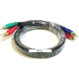 Click here to buy 50ft Premium Gold Series Component Video (RGB) Cable by PTC.