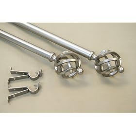 A NEW 3 pieces Curtain Rod 120-160 inch Satin Nickel #42 by Drapery Hardware