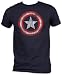 Marvel Comics Captain America Shield Men's Distressed Navy T-shirt M