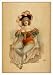 Historic Theater Poster (L), Woman wearing brief costume blue tights pink cape with f...