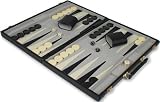 Black Leatherette Deluxe Backgammon Set - Medium Attache Discount