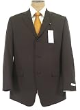 Review Calvin Klein  / Calvin Klein Mens Single Breasted 3 Button Solid Brown Wool Suit - Size 38R