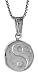  Sterling Silver Small Ying Yang Pendant, Made in Italy. 1/2 in. (13mm) in Diameter.