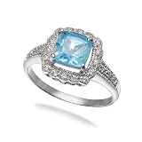 1.5 ct ブルートパーズ スターリング シルバー リング