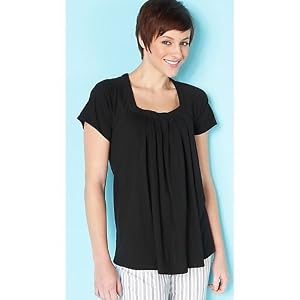 Liz Claiborne Sleepwear Women Solid Jersey Top - Black