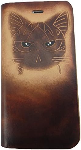 iPhone 6 Case Holsters Protective Skins(4.7") Argentina Cowhide Leather Cover Wooden Frame Panda Cat Bamboo Heart Print (iPhone 6(4.7"), Deep Brown)