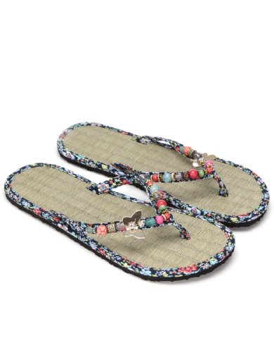 Accessorize Womens Paradise Garden Seagrass Flip Flops