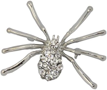 Scary Spider Silver Tone Brooches Crystal Rhinestone Brooch Pin Jewelry Wedding
