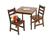 Lipper International 514C Child's Square Table and 2-Chair Set, Cherry