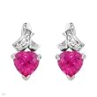 Earrings With 2.27ctw Diamonds and Created Sapphires Made in White Gold Length 13mm