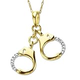 14k Yellow Gold Diamond Handcuffs Pendant (3/8 cttw, I-J Color, I2-I3 Clarity)