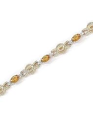 14kt Yellow Gold Oval Citrine and Diamond Bracelet