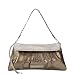 Valentino Pewter Clutch Reptile Textured Handbag