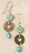 Earrings - Peace Coin and Turquoise