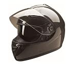 HCI Black Carbon Fiber Full Face Motorcycle Helmet. 77-750