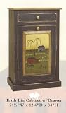 Trash Bin Cabinet with Drawer -Hunter Green and Painted