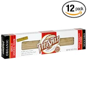 VitaSpelt Organic Angel Hair Pasta d'Abruzzo, 8-Ounce Boxes (Pack of 12)