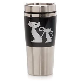 Buy HuesNBrews Cattitude 14 Ounce Black Tumbler, 1 Pack now!