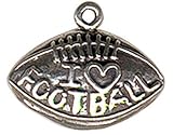 .925 Sterling Silver I LOVE football charm or Pendant