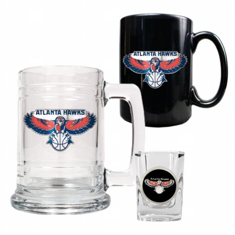 Atlanta Hawks 15oz Tankard, 15oz Ceramic Mug and 2oz Shot Glass Set  (Primary Logo)