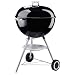 Weber 741001 22.5-Inch One-Touch Silver Kettle Grill, Black
