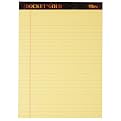TOPS 63950 Docket Gold Legal Ruled Pad, Letter Size, Canary, 20#, 50 Sheets/Pad, 12/pack