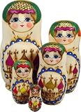 Glitter Wood Nesting Dolls Set