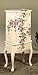 Floral Design White Finish Wood JEWELRY ARMOIRE Floral Design White Finish Wood JEWELRY ARMOIRE