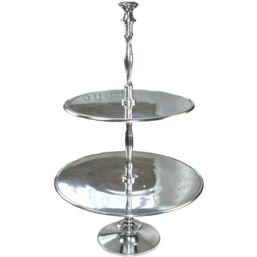 Silver Aluminium 2 Tier Cake Stand
