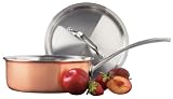 Calphalon Copper Triply 2-1/2-Quart Shallow Saucepan with Stainless Lid
